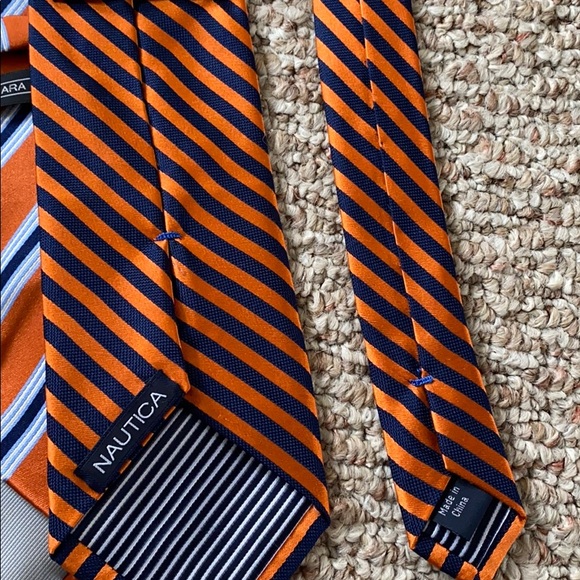 Lot of 6 orange ties with pocket square. Like new. - Picture 7 of 8